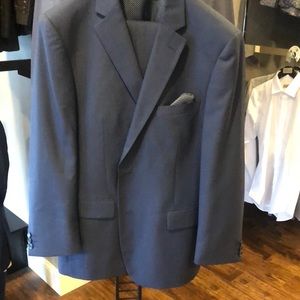 Renoir Suit Blue with pocket square .